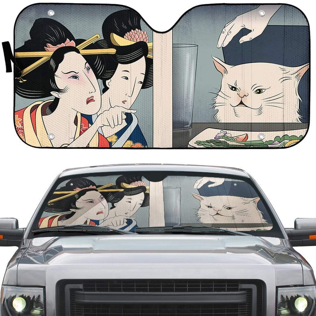 Gearhumans 3D Yelling At A Cat Custom Car Auto Sunshade