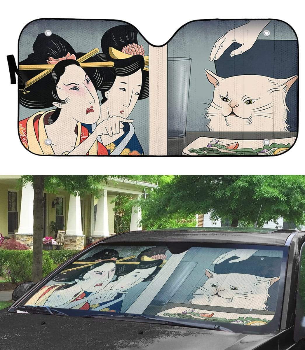 Gearhumans 3D Yelling At A Cat Custom Car Auto Sunshade