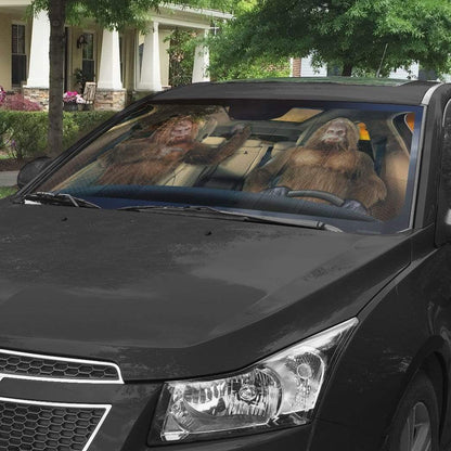 Gearhumans 3D sasquatch Custom Car Auto Sunshade