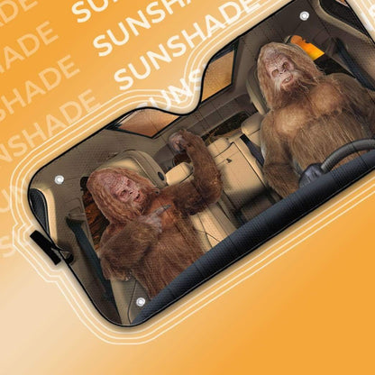 Gearhumans 3D sasquatch Custom Car Auto Sunshade