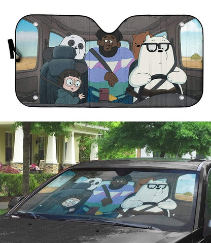Gearhumans 3D we bare bears Movie 2020 Custom Car Auto Sunshade