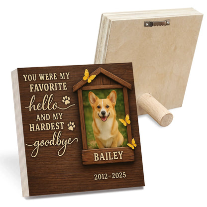 Pet Memorial Gift – Personalized Wooden Photo Block for Dog Loss