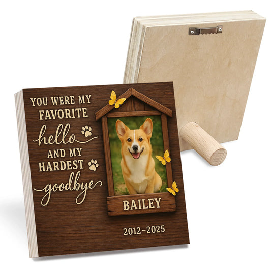 Pet Memorial Gift – Personalized Wooden Photo Block for Dog Loss