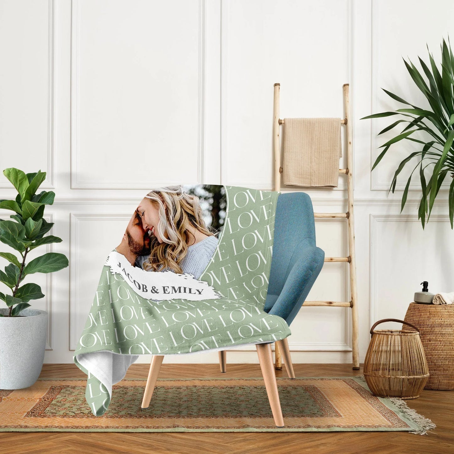 Love - Personalized Anniversary or Valentine's Day gift for Husband or Wife - Custom Blanket