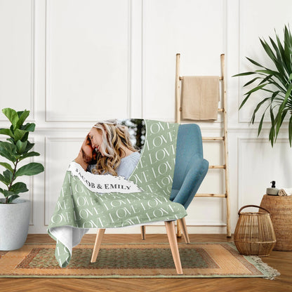Love - Personalized Anniversary or Valentine's Day gift for Husband or Wife - Custom Blanket