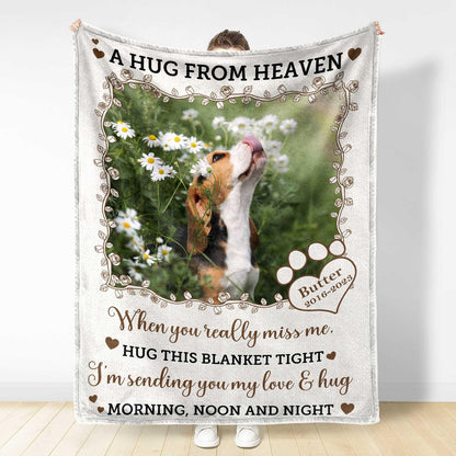 A Hug From Heaven Dog Blanket – Custom Corgi Memorial Gift