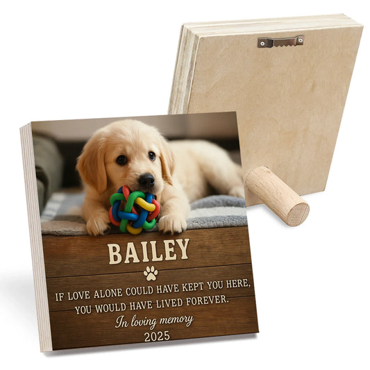 Pet Memorial Gift – Custom Wooden Photo Block with Pet’s Photo & Quote