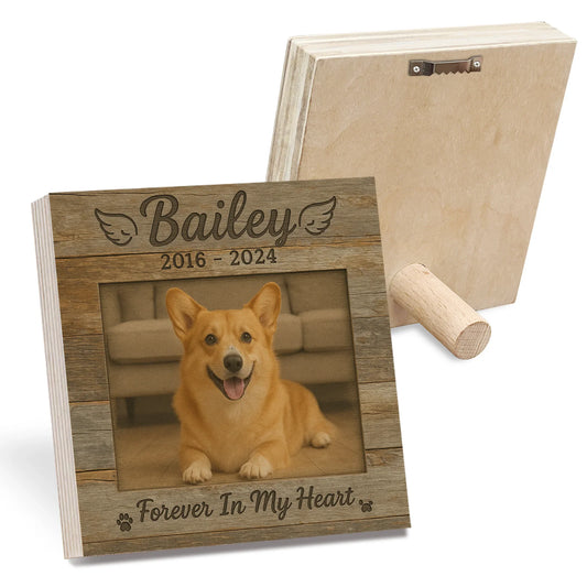 Pet Memorial Gift – Custom Dog Photo Wooden Photo Block