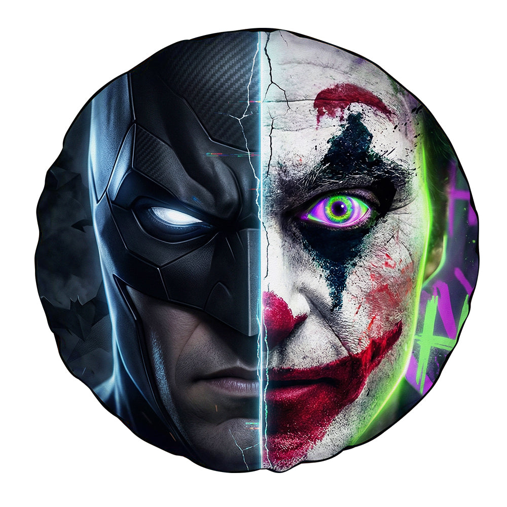 Batman and Joker Face Leather Spare Tire Cover-PersonalizedFury
