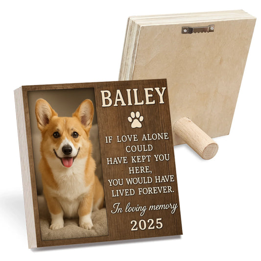 Personalized Pet Memorial Gift – Dog Photo Printed on Wood Frame