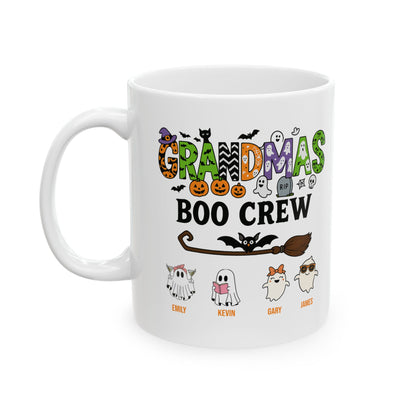 Grandma’s Boo Crew Coffee Mug – Personalized Halloween Gift with Names - PersonalizedFury