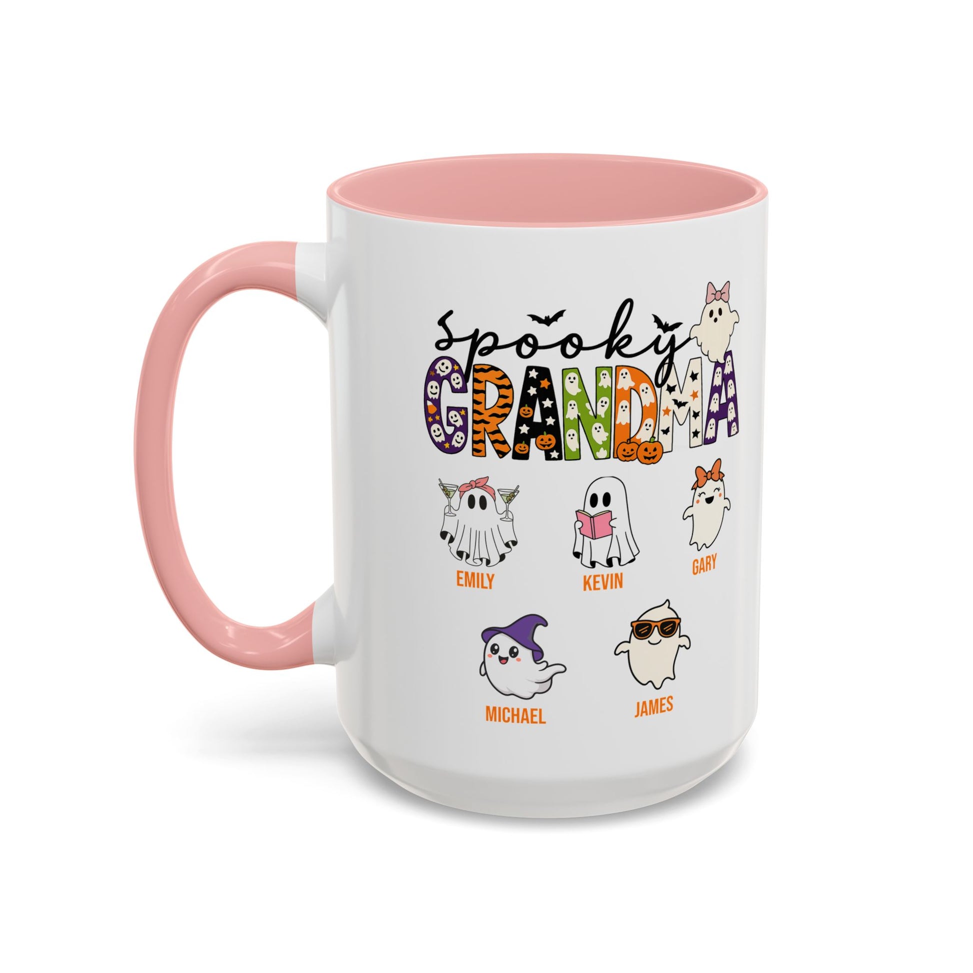 Spooky Grandma Accent Mug – Personalized Halloween Gift with Grandkids’ Names - PersonalizedFury