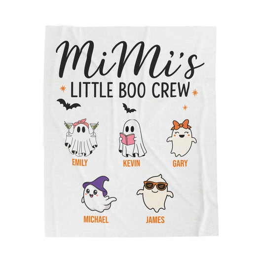 Mimi’s Little Boo Crew Blanket – Personalized Halloween Gift with Grandkids’ Names - PersonalizedFury