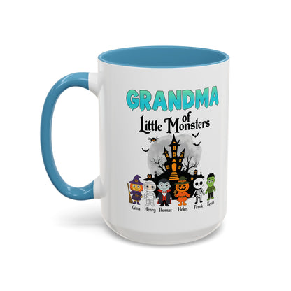 Personalized Grandma of Little Monsters Accent Coffee Mug - PersonalizedFury