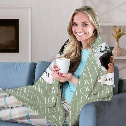 Love - Personalized Anniversary or Valentine's Day gift for Husband or Wife - Custom Blanket