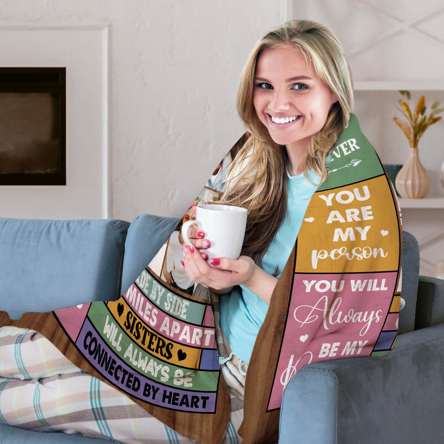 Sisters Forever - Personalized Birthday or Christmas gift For Sister - Custom Blanket