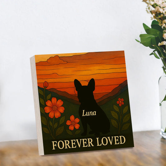 Dog Memorial Wooden Frame – Forever Loved Pet Loss Photo Gift