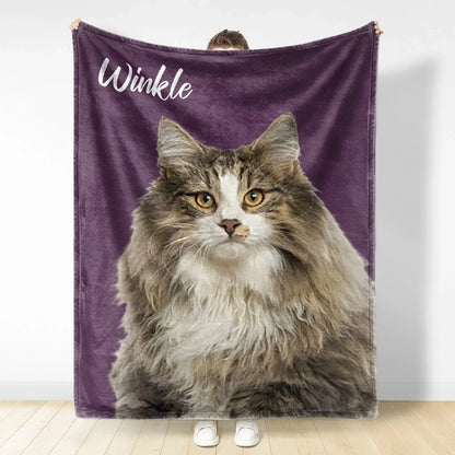 Pet Photo Blanket – Custom Dog Picture + Name, Gift for Dog Lover