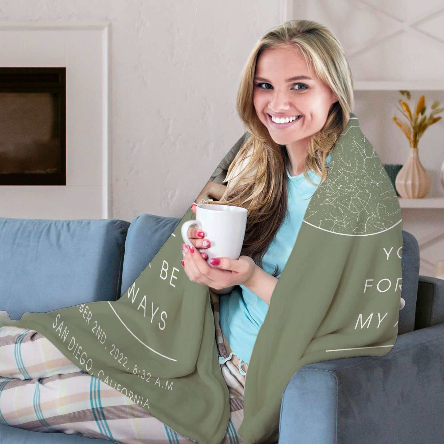 When The Stars Aligned - Personalized Anniversary or Valentine's Day gift for Husband or Wife - Custom Blanket