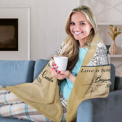 Travel Memories - Personalized Anniversary or Valentine's Day gift for Husband or Wife - Custom Blanket