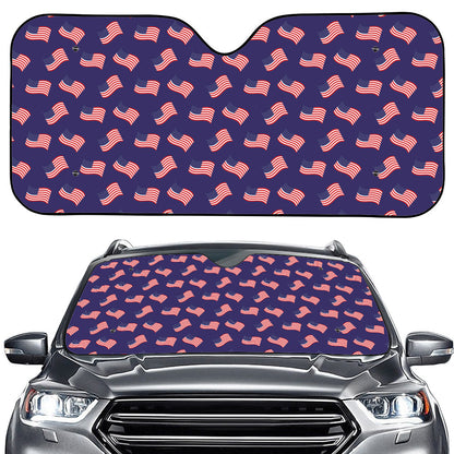 4th of July American Flag Pattern Print Car Windshield Sun Shade