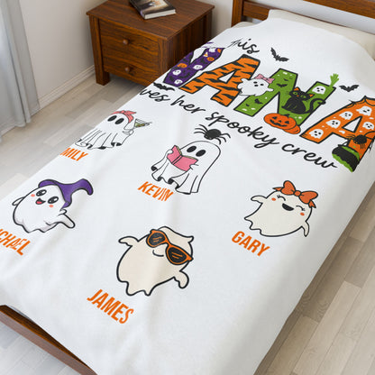 Nana Loves Her Spooky Crew Blanket – Personalized Halloween Gift - PersonalizedFury
