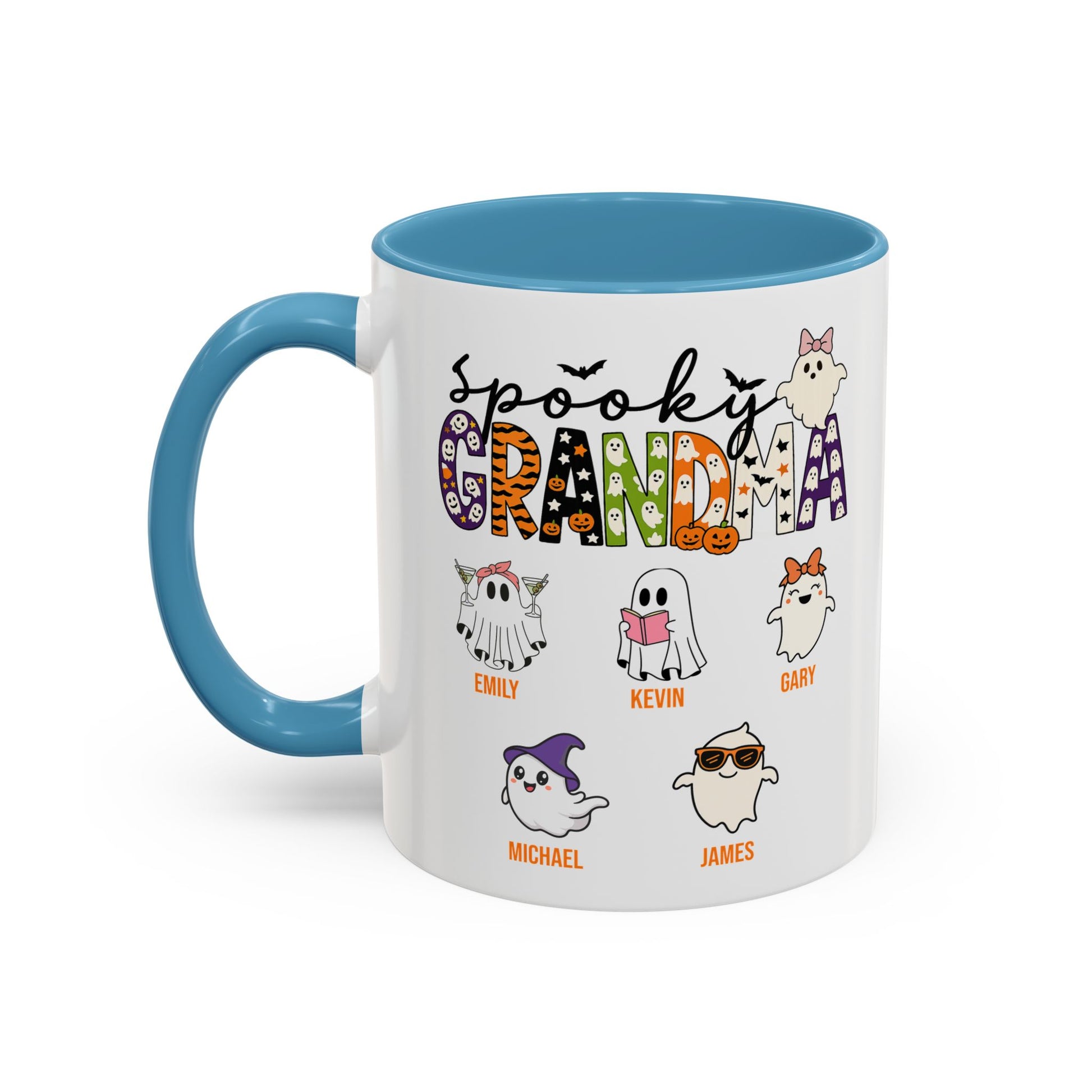 Spooky Grandma Accent Mug – Personalized Halloween Gift with Grandkids’ Names - PersonalizedFury