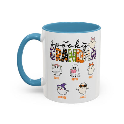 Spooky Grandma Accent Mug – Personalized Halloween Gift with Grandkids’ Names - PersonalizedFury