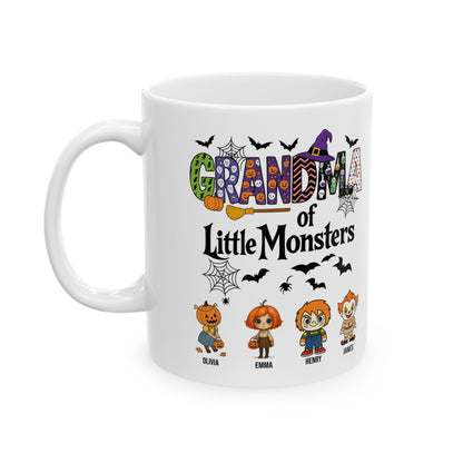 Halloween Gift- Personalized Grandma of Little Monsters Coffee Mug - PersonalizedFury