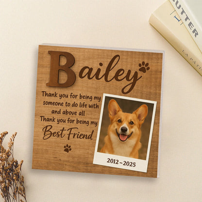 Pet Loss Gift – Thank You for Being My Best Friend Memorial Frame