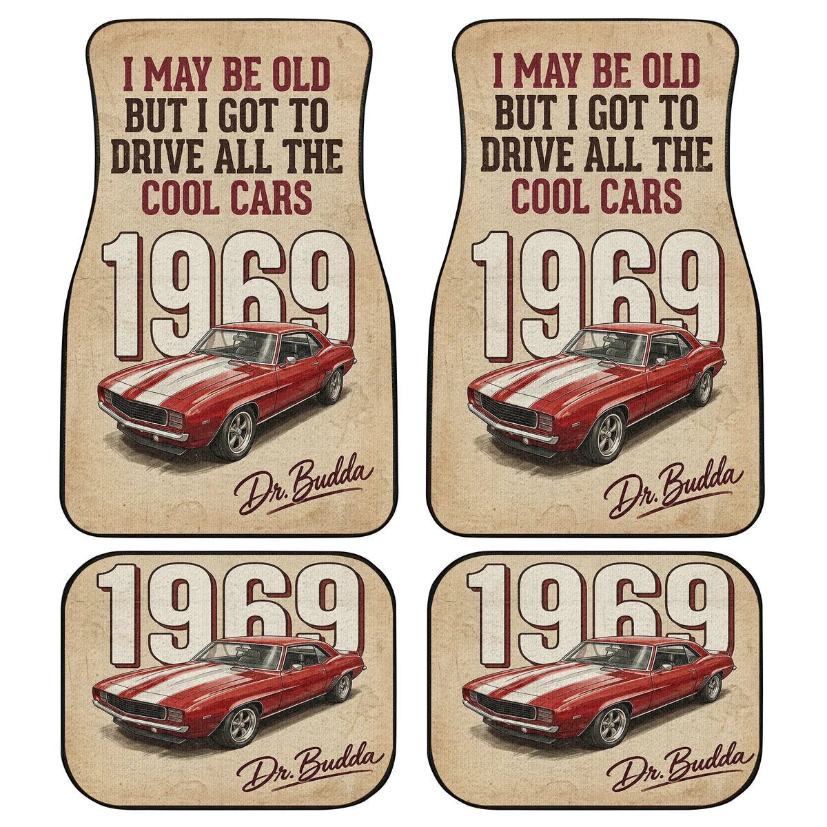Custom Car Floor Mats – I May Be Old But Cool Cars | PersonalizedFury