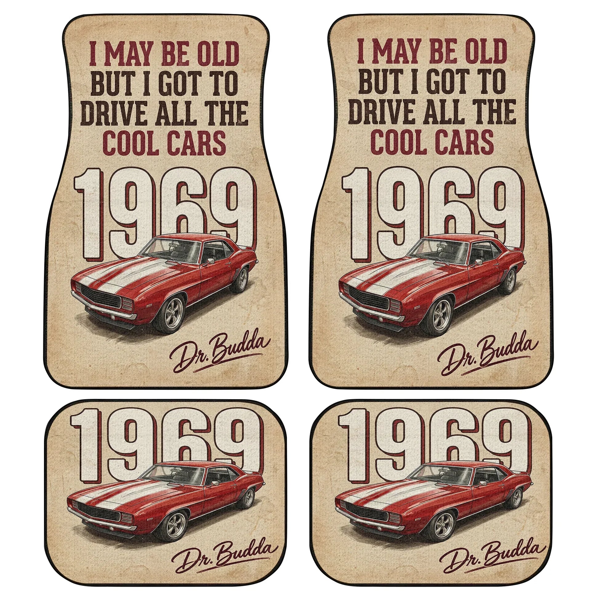Custom Car Floor Mats – I May Be Old But Cool Cars | PersonalizedFury - PersonalizedFury