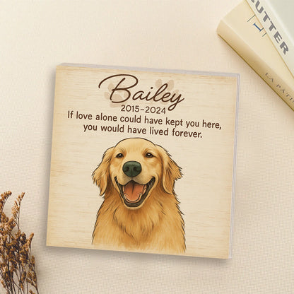 Dog Memorial Frame – Personalized Cartoon Portrait with Pet’s Name