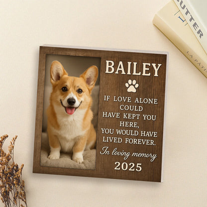 Personalized Pet Memorial Gift – Dog Photo Printed on Wood Frame