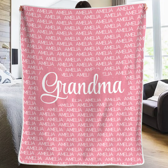 Warm and Cozy - Family Personalized Custom Blanket - Gift For Grandparents, Grandma, Grandpa