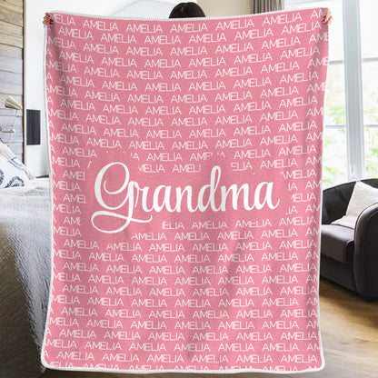 Warm and Cozy - Family Personalized Custom Blanket - Gift For Grandparents, Grandma, Grandpa