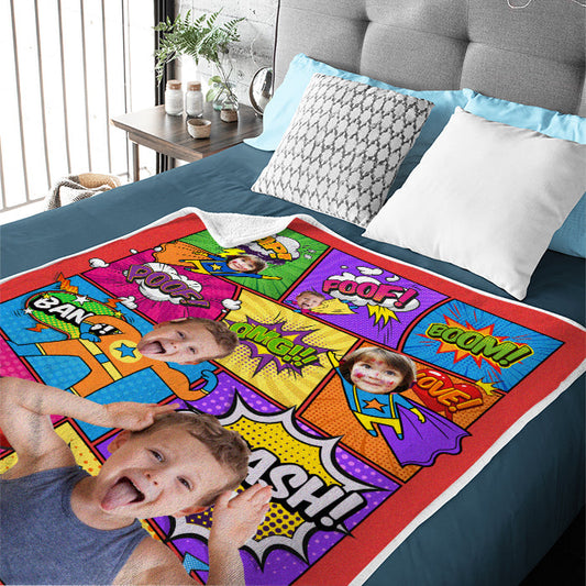 Super Heroes - Personalized Custom Blanket - Upload Image, Gift For Family, Christmas Gift