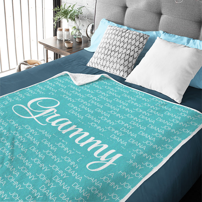 Warm and Cozy - Family Personalized Custom Blanket - Gift For Grandparents, Grandma, Grandpa
