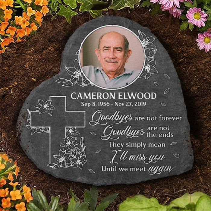 Until We Meet Again - Personalized Memorial Stone, Human Grave Marker - Upload Image, Memorial Gift, Sympathy Gift