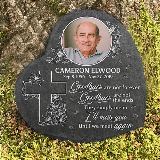 Until We Meet Again - Personalized Memorial Stone, Human Grave Marker - Upload Image, Memorial Gift, Sympathy Gift