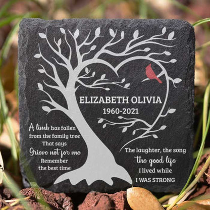 A Limb Has Fallen From The Family Tree - Personalized Memorial Stone, Human Grave Marker - Memorial Gift, Sympathy Gift
