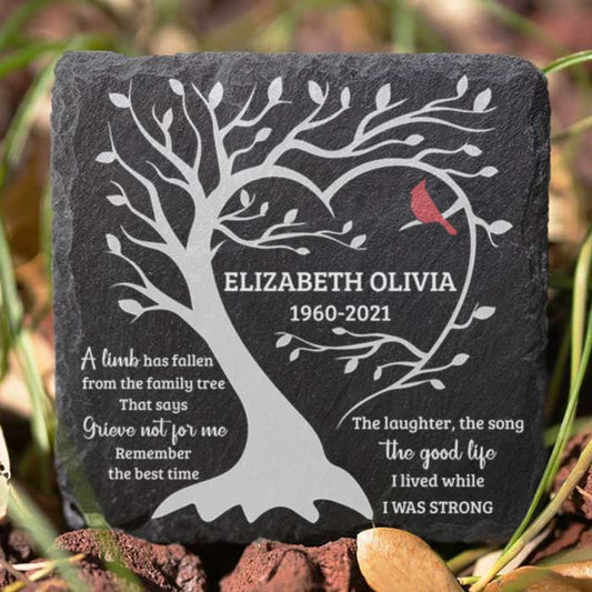 A Limb Has Fallen From The Family Tree - Personalized Memorial Stone, Human Grave Marker - Memorial Gift, Sympathy Gift