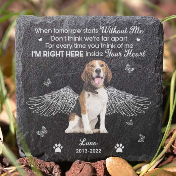 I'm Right Here Inside Your Heart - Personalized Memorial Stone - Upload Image, Memorial Gift, Sympathy Gift