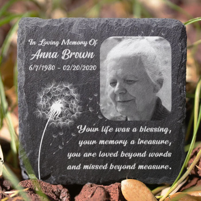 You're Loved Beyond Words - Personalized Memorial Stone - Upload Image, Memorial Gift, Sympathy Gift
