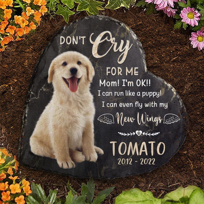 I Can Even Fly With My New Wings - Personalized Memorial Stone, Pet Grave Marker - Upload Image, Memorial Gift, Sympathy Gift