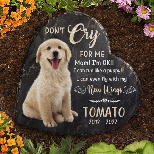 I Can Even Fly With My New Wings - Personalized Memorial Stone, Pet Grave Marker - Upload Image, Memorial Gift, Sympathy Gift