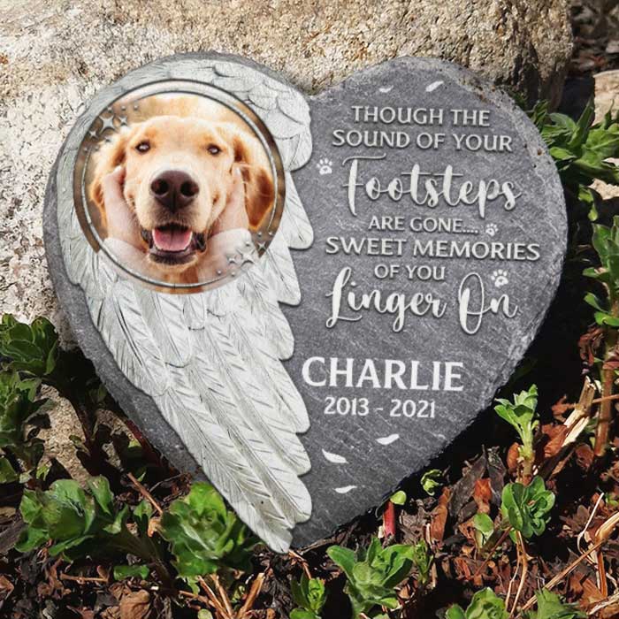 Sweet Memories Of Your Linger On - Personalized Memorial Stone, Pet Grave Marker - Upload Image, Memorial Gift, Sympathy Gift