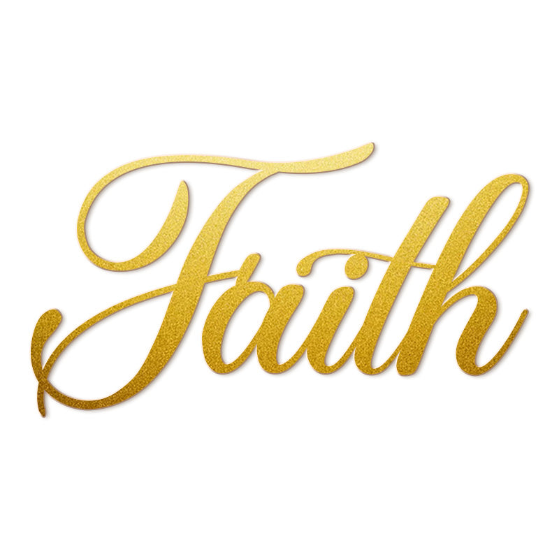 Faith Word Metal Wall Art Decor for Dining Room Kitchen Door Decorations