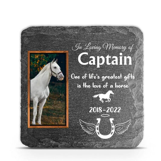 One Of Life's Greatest Gifts - Personalized Horse Pony Memorial Stone, Horse Memorial