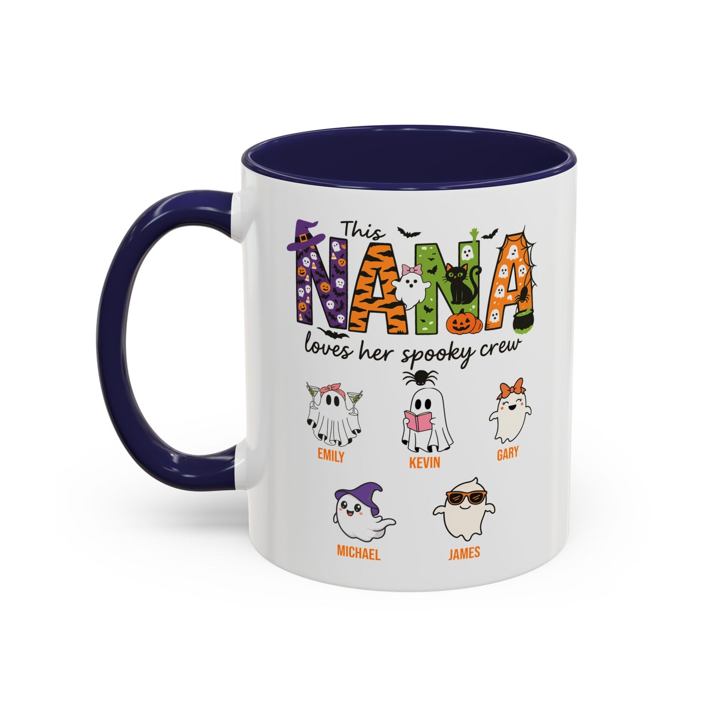 Nana Loves Her Spooky Crew Accent Mug – Personalized Halloween Gift - PersonalizedFury